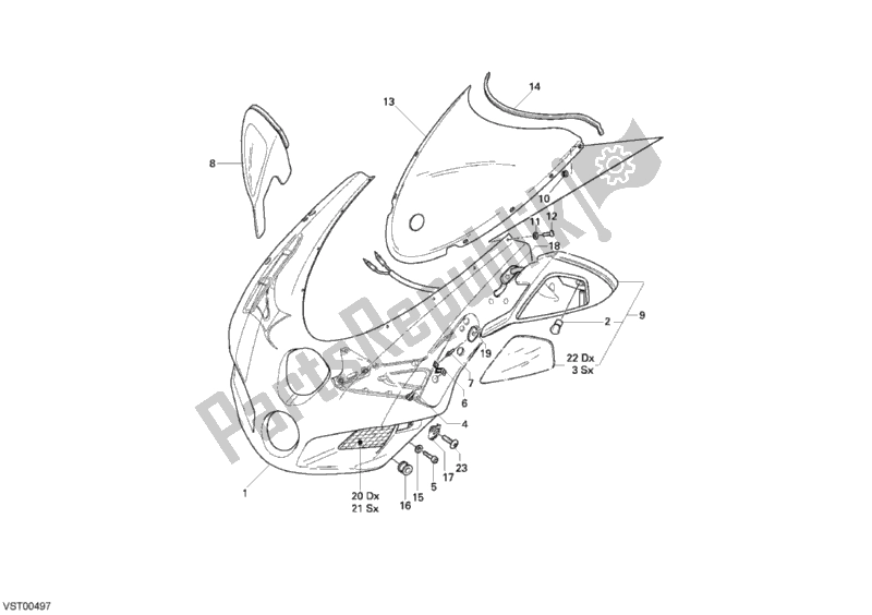 Tutte le parti per il Cuffia del Ducati Superbike 749 Dark 2006